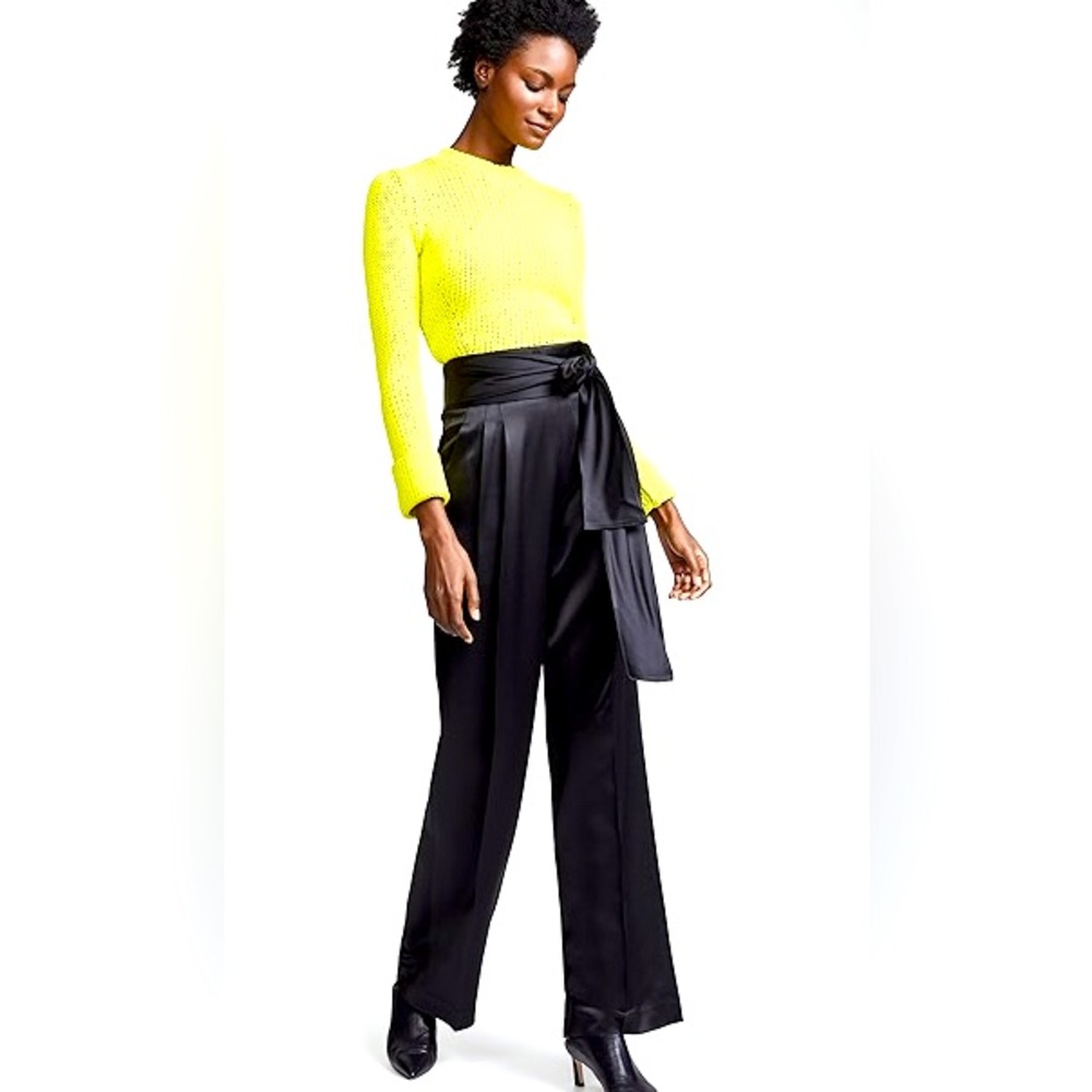 NWT 3.1 PHILLIP LIM Waist-Tie Wide-Leg Crepe Satin Pants 6 SOLD OUT $525